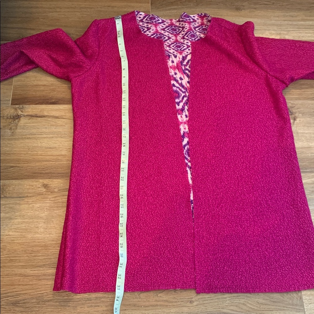 Chico’s/Travelers Jacket Reversible crushed ikat Fuchsia/ purple size 
2-XL - Picture 8 of 9